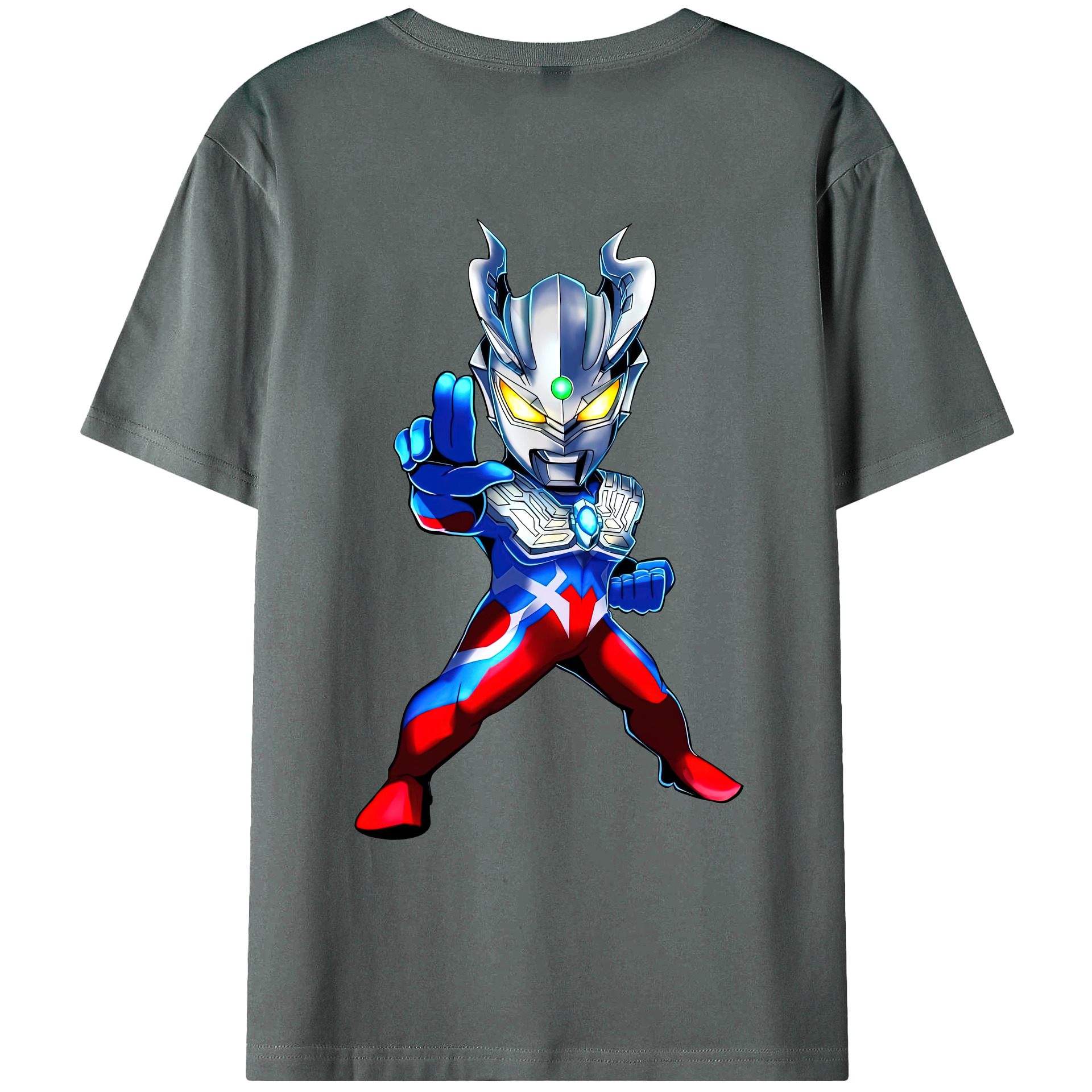 （画像用） ウルトラマン Ultraman 綿100％ メンズ半袖Tシャツ（バックプリント） 通気性